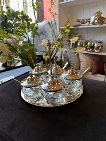 5 li Gümüş Reçellik - Baharatlık Seti - 2
